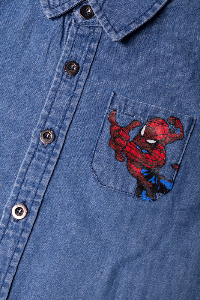 Spider-Man Denim Shirt Blue