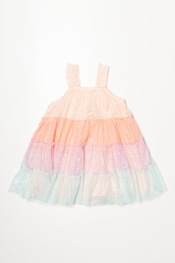 Tiered Tulle Dress Multicolour