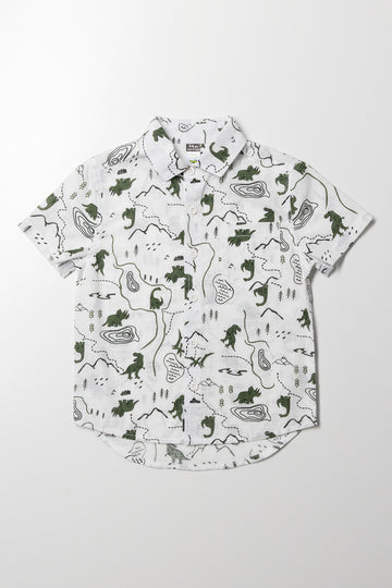 Dino Adventure Short Sleeve Shirt White