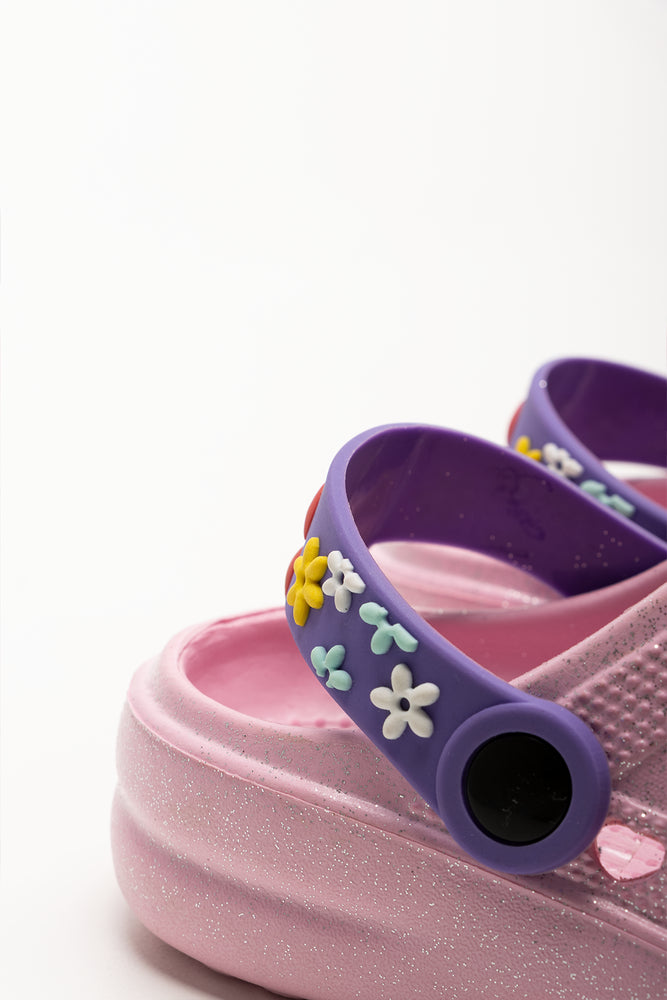 Flower Charms Clogs Pink (3)