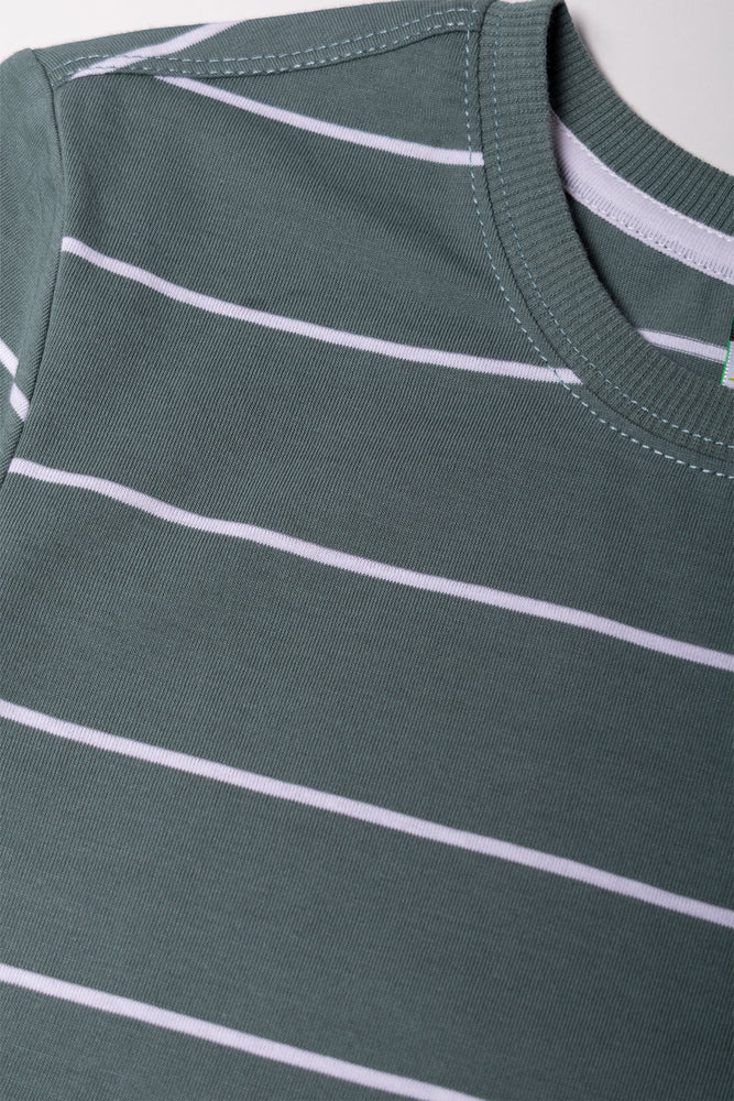 Stripe Short Sleeve T-Shirt Green