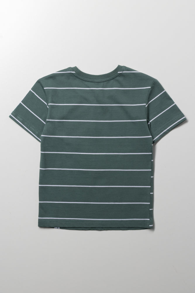 Stripe Short Sleeve T-Shirt Green (3)