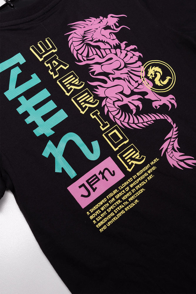 Japanese Short Sleeve T-Shirt Black (2)