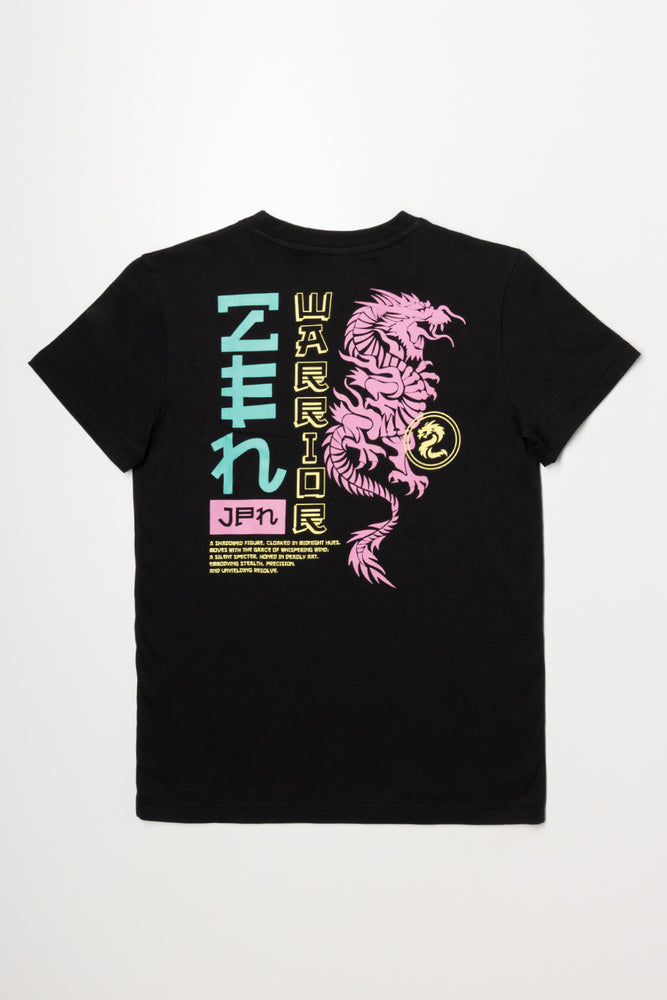 Japanese Short Sleeve T-Shirt Black (3)
