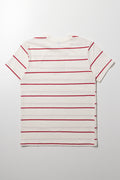 Stripe Short Sleeve T-Shirt Red (2)