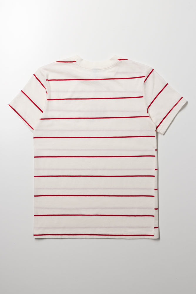Stripe Short Sleeve T-Shirt Red (2)