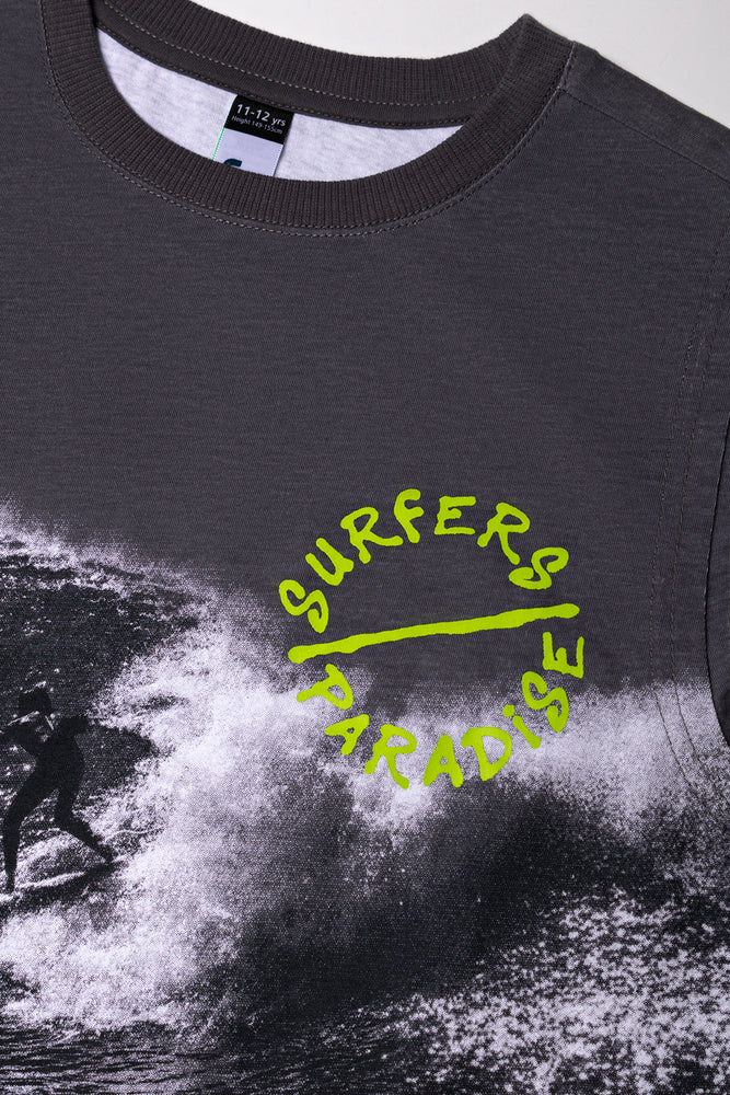 Ombre Sleeveless Vest Dark Grey