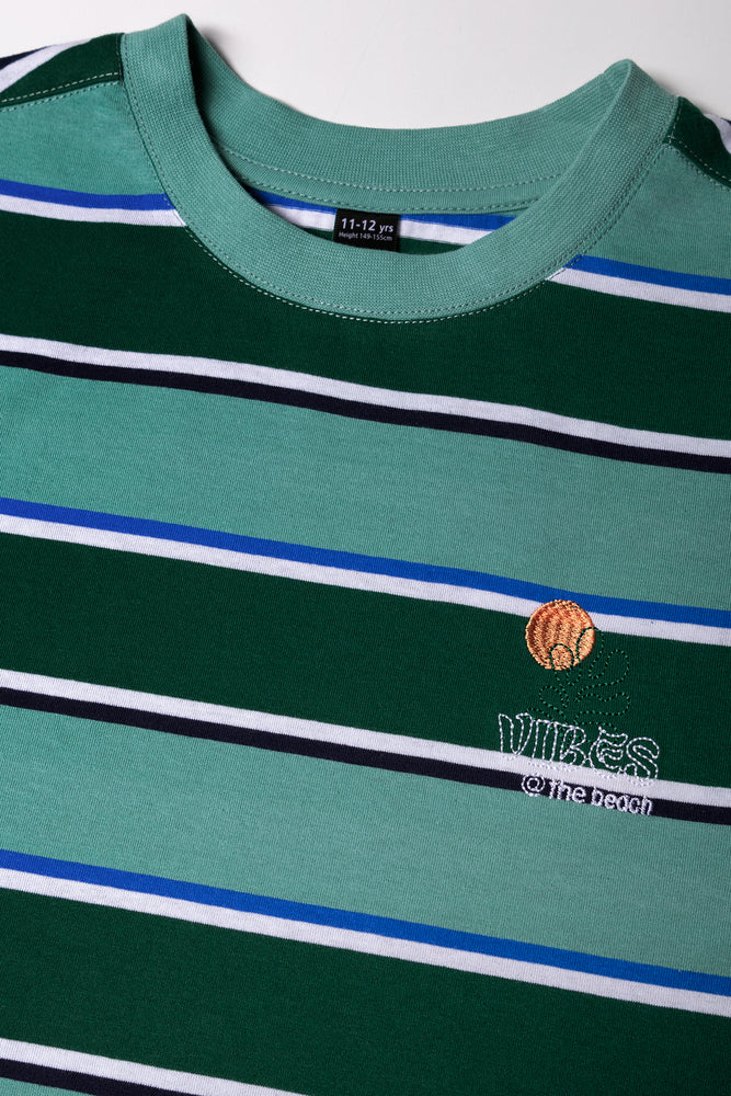 Stripe Short Sleeve T-Shirt Turquoise (1)