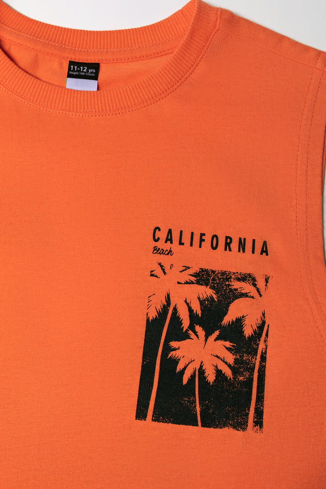 Surf Sleeveless Vest Orange