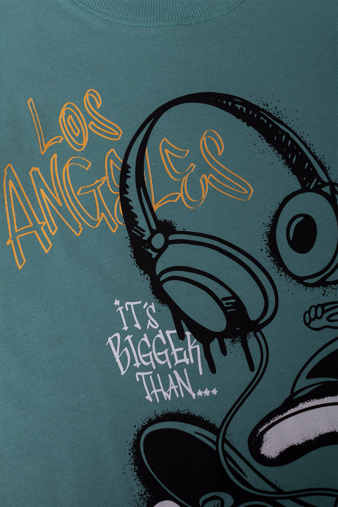 Headphones Short Sleeve T-Shirt Teal