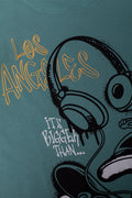 Headphones Short Sleeve T-Shirt Teal (1)