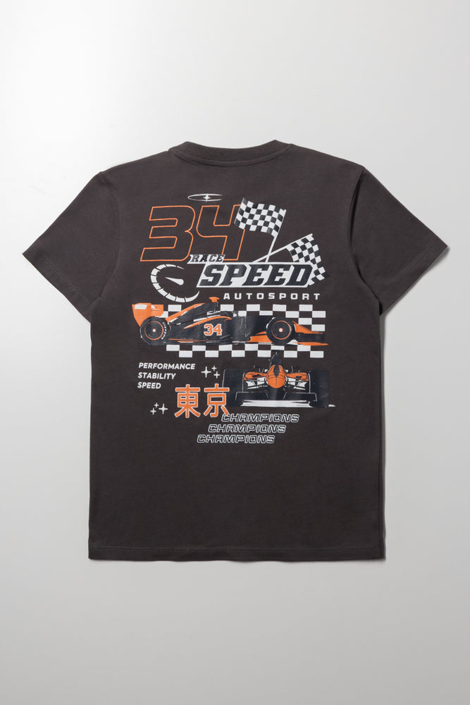Sport Car Short Sleeve T-Shirt Dark Grey (2)