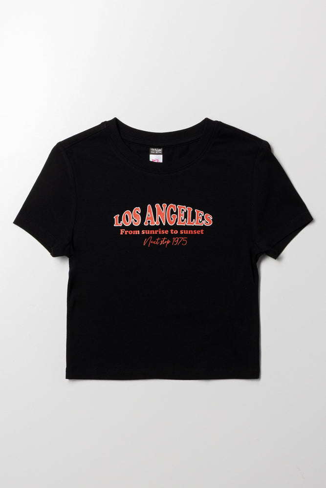 Fitted Graphic T-Shirt Black