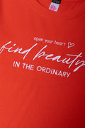Find Beauty Rib Short Sleeve T-Shirt Red (1)