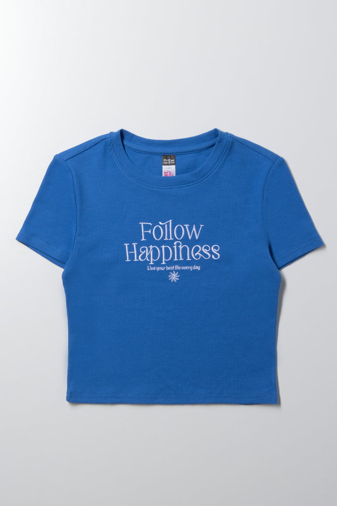 Rib T-Shirt Blue