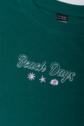 Boxy Cropped T-Shirt Green (1)