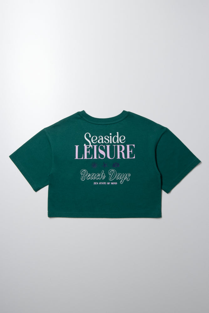 Boxy Cropped T-Shirt Green (2)