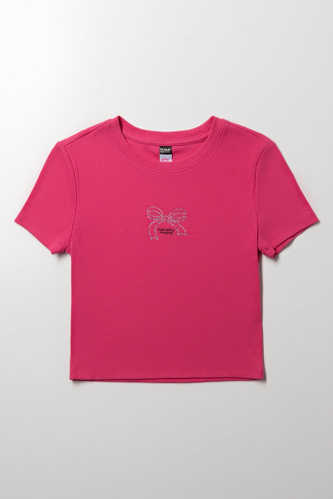 Rib Baby T-Shirt Pink