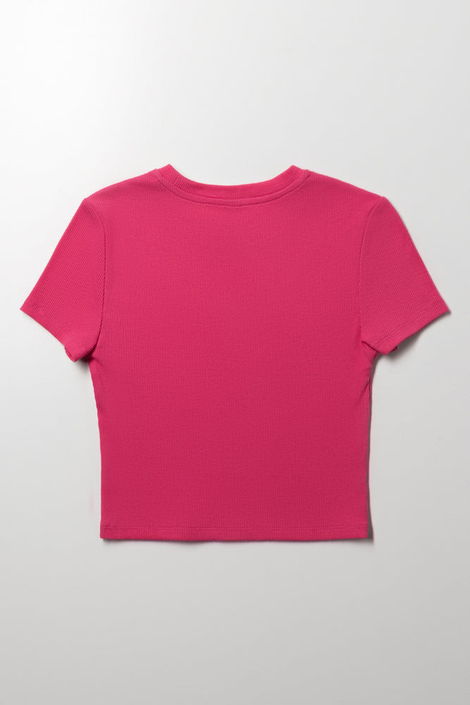 Rib Baby T-Shirt Pink (2)