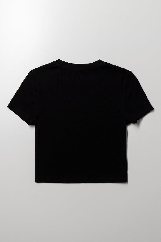 Rib Baby T-Shirt Black (2)