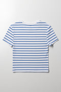 Stripe Rib Baby Tee Blue And White (2)