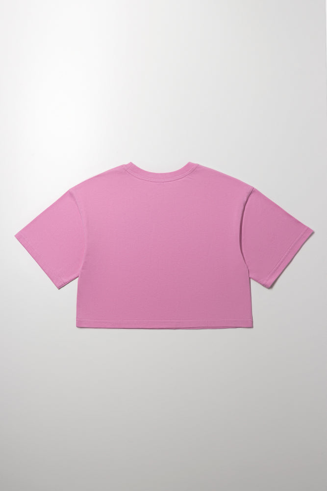 Carefree Days Boxy Short Sleeve T-Shirt Pink (2)