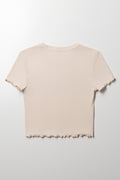 Rib Short Sleeve T-Shirt Natural (2)