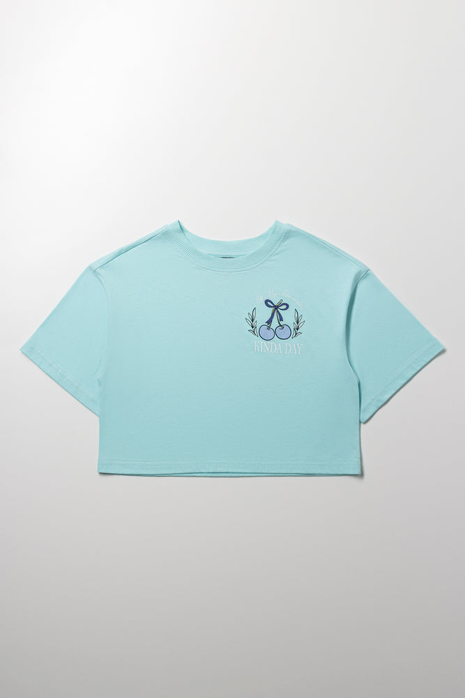 Short Sleeve Boxy T-Shirt Blue