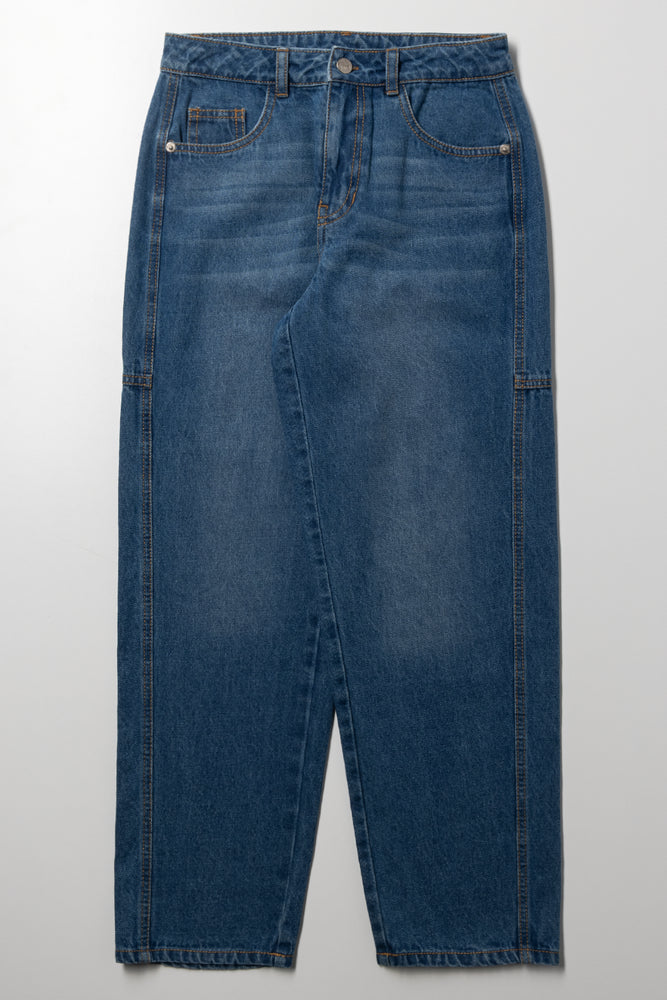 Barrel Denim Jeans Blue