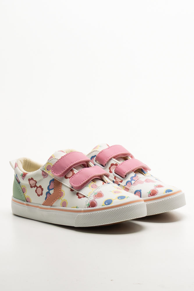 Daisy Print Sneakers Cream