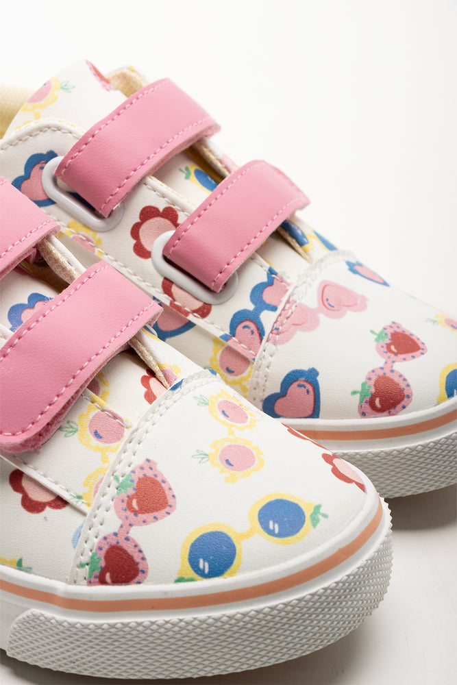 Daisy Print Sneakers Cream (2)