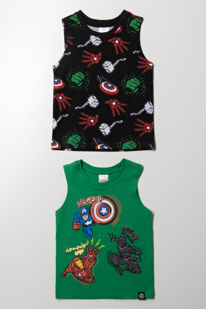 Avengers 2 Pack Vests Green And Black