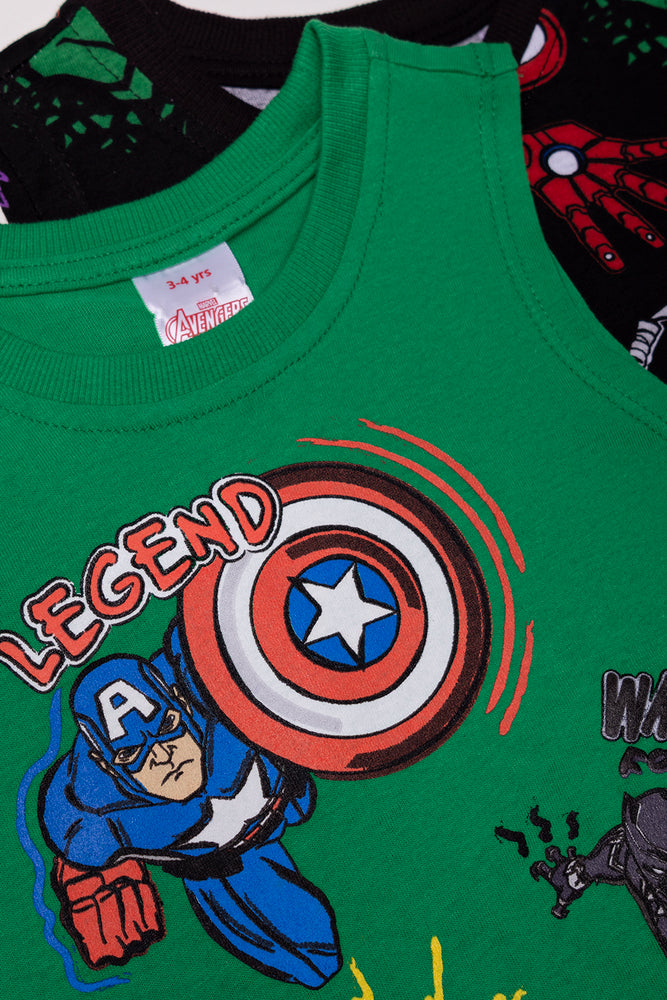 Avengers 2 Pack Vests Green And Black