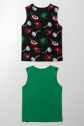 Avengers 2 Pack Vests Green And Black (2)