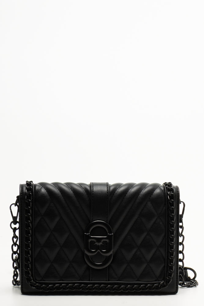 Padded Chain Detail Bag Black