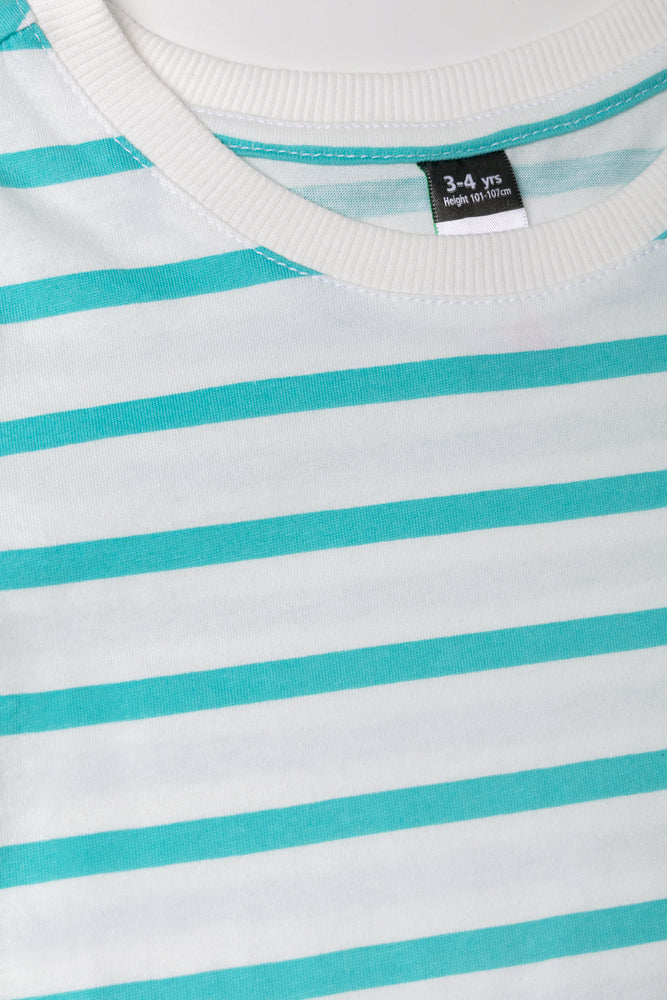 Stripe Short Sleeve T-Shirt Turquoise (1)