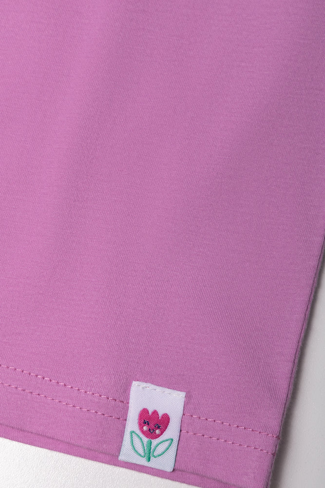 Frill Sleeve T-Shirt Purple