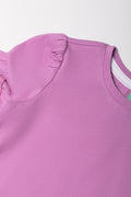 Frill Sleeve T-Shirt Purple (2)