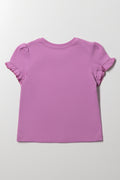 Frill Sleeve T-Shirt Purple (3)