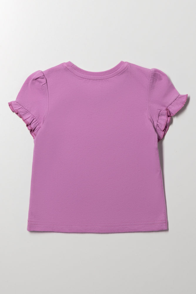 Frill Sleeve T-Shirt Purple (3)