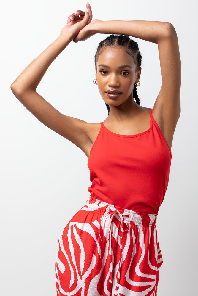 Fitted Cami Top Red