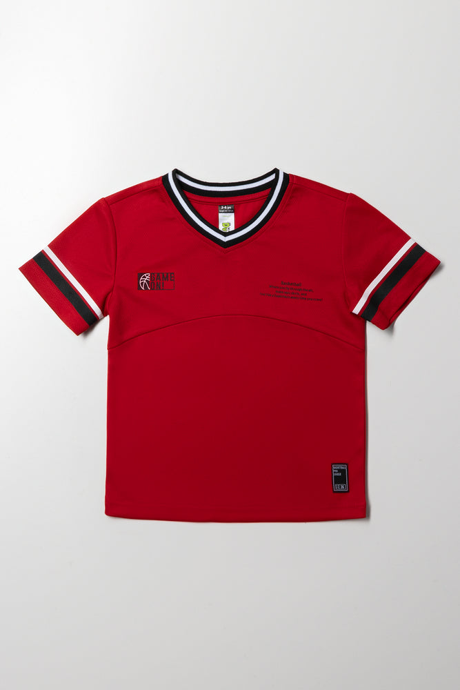 Sporty Pullover Top Red