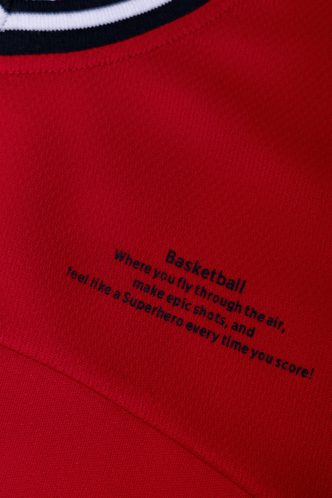 Sporty Pullover Top Red
