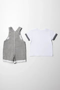 Dungaree Set Grey & White (5)