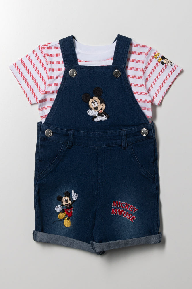 Mickey Mouse Dungaree Set Blue