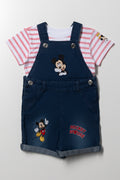 Mickey Mouse Dungaree Set Blue