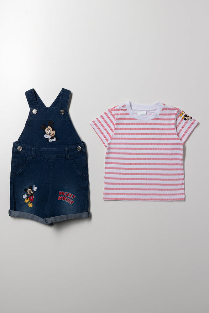 Mickey Mouse Dungaree Set Blue (3)