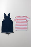 Mickey Mouse Dungaree Set Blue (4)