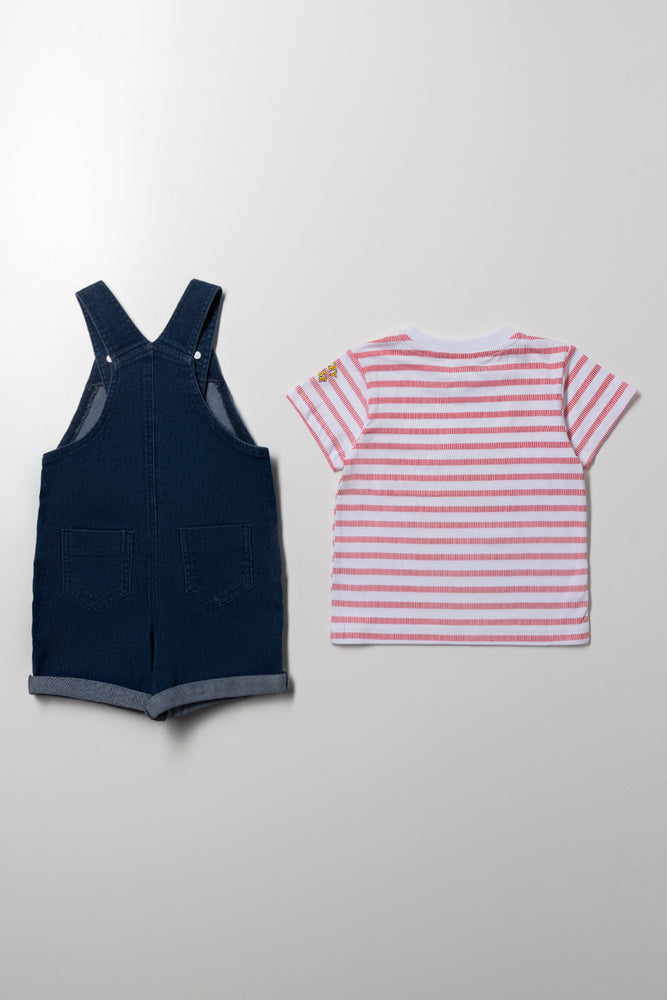 Mickey Mouse Dungaree Set Blue (4)
