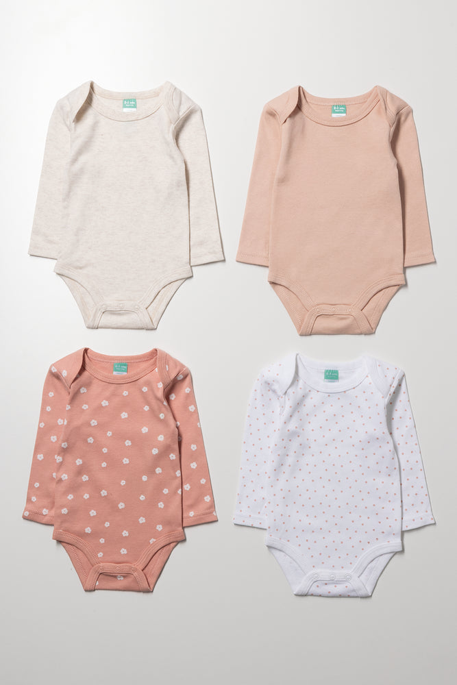 Pack Long Sleeve Vests Pink & White